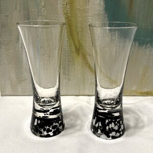 Vintage Tequila Rose Murano Style Shot Glass Set of 2